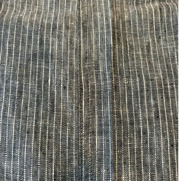 SUNDANCE Women's Striped Wide Leg Pants Size 12 Grey Gray 100% Linen Trousers - Picture 8 of 8